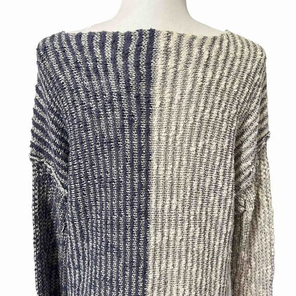 SOFT SURROUNDINGS Knit Sweater XLarge Gray and Navy Lagenlook Oversized - Picture 12 of 12